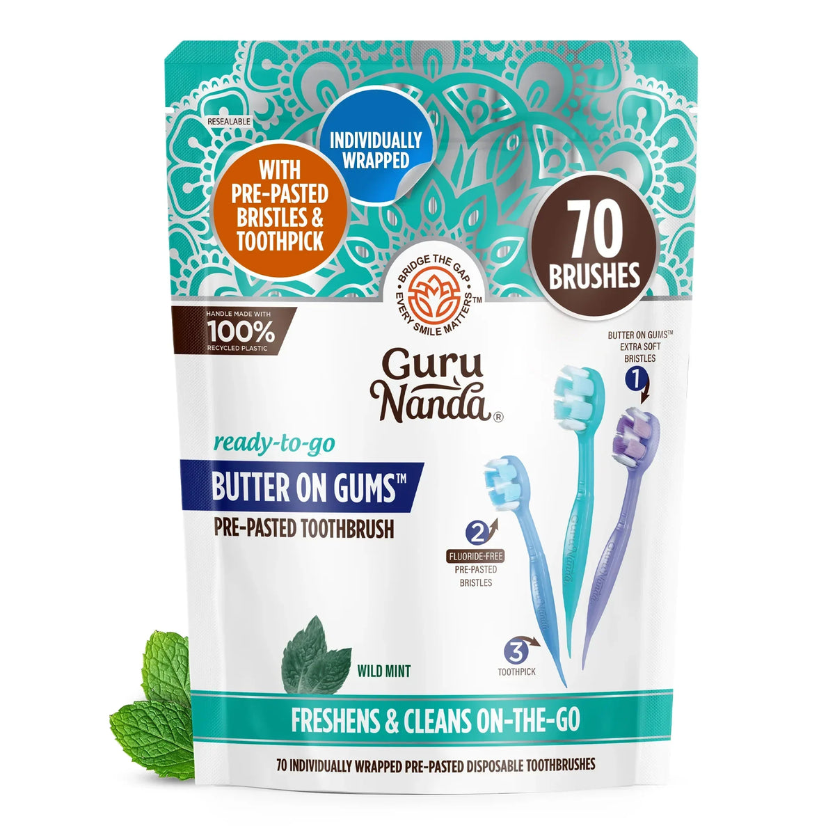 Ready-to-Go Butter on Gums Pre-Pasted Toothbrushes