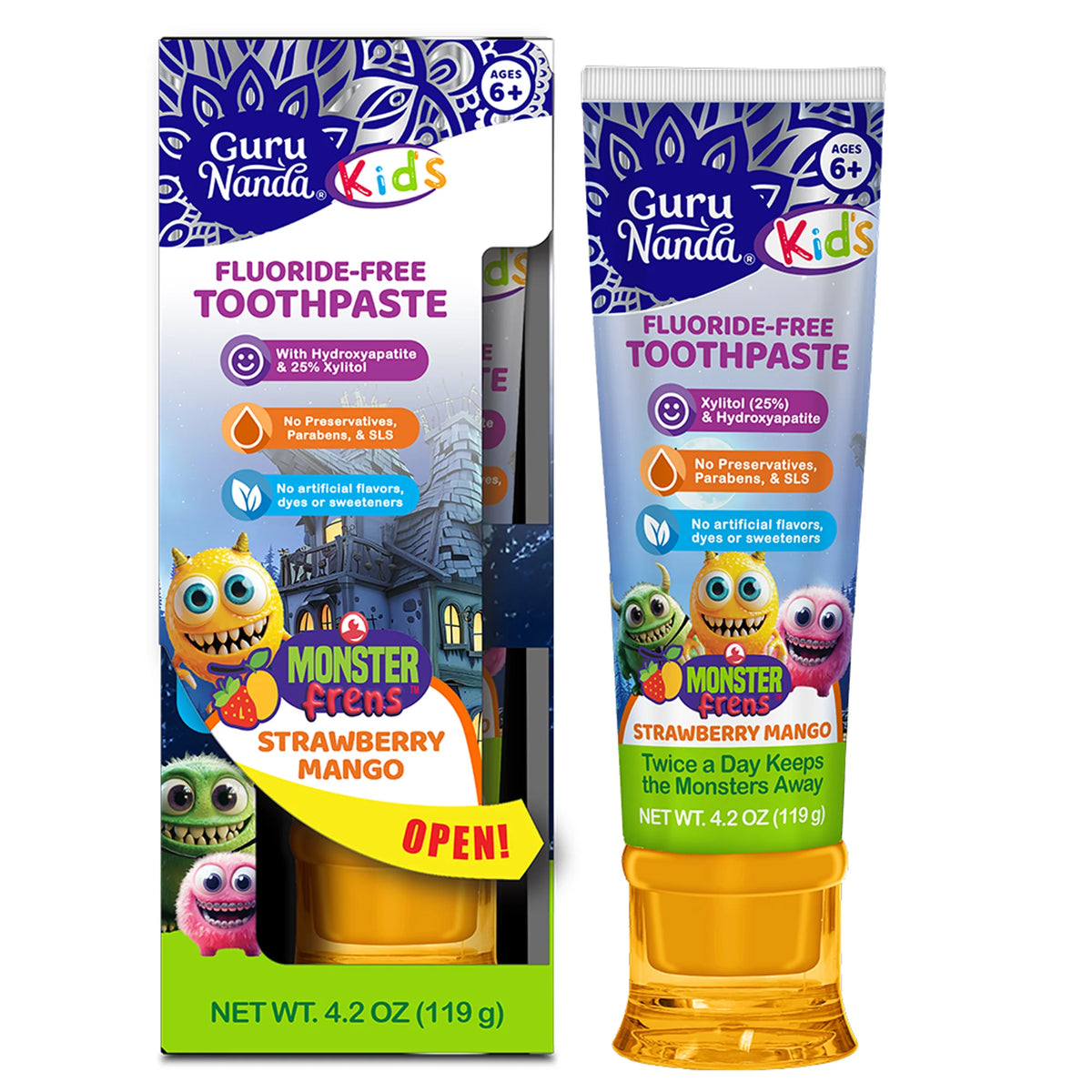 Kids Toothpaste with Xylitol & Hydroxyapatite, Strawberry Mango – 4.2 oz