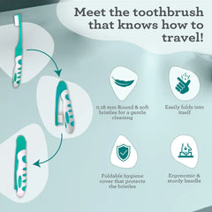 Travel Kit – Folding Toothbrush & Hydroxyapatite Toothpaste, Jasmine Mint – 0.98 oz